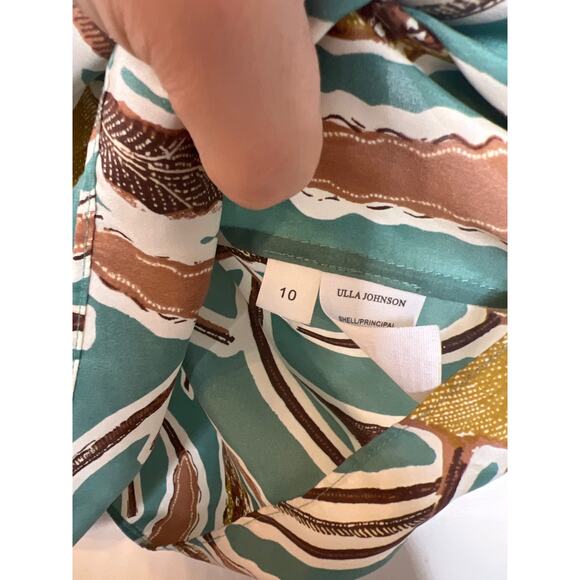 NEW Ulla Johnson Anila Floral Puff Sleeves Crew Neck Blouse Top in Topaz - Picture 5 of 7